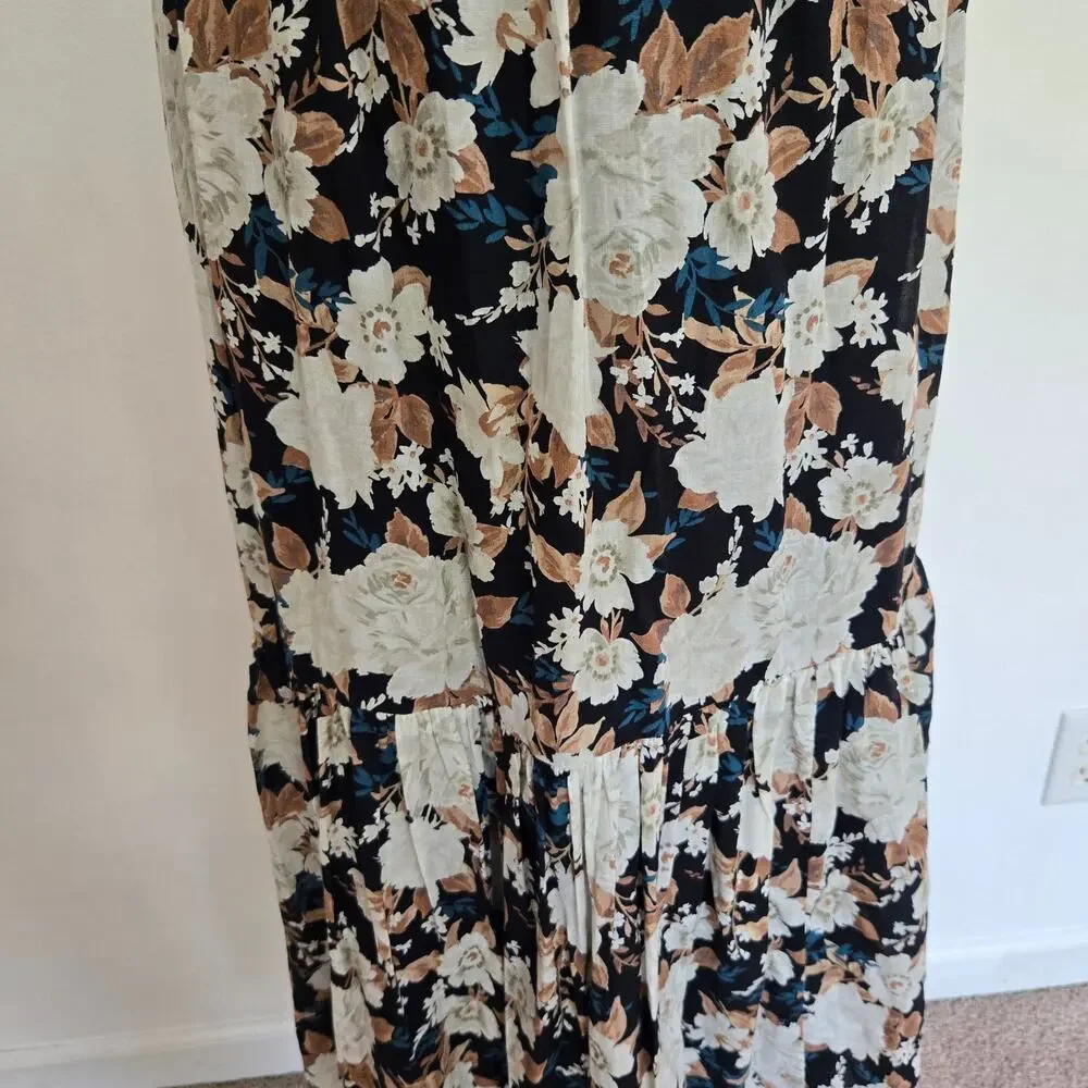Abercrombie & Fitch Womens Floral Maxi Dress Low Back Boho Summer Resort XS